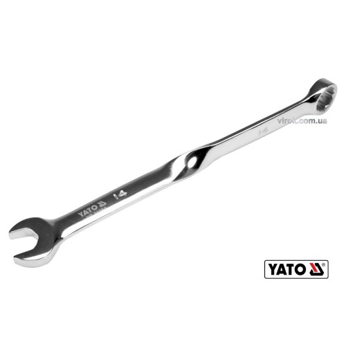 Ключ ріжково-накидний, кручений 90° YATO : М= 14 x 216 мм, Cr-V [40/120]