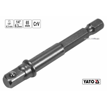 Тримач-адаптер торцевих головок YATO : HEX- 1/4