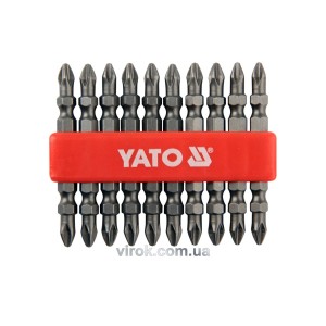 Насадка викруткова двостороння YATO : Philips РН2 - PH2, L= 65 мм. 10 (Уп/Шт.) [25/100]