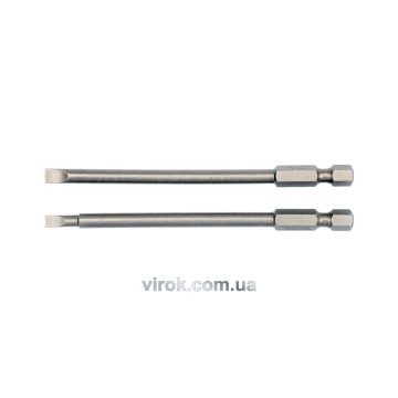 Насадка викруткова YATO : шліц SL4 ,SL5 x 100 мм. Набір 2 шт. [25/100]