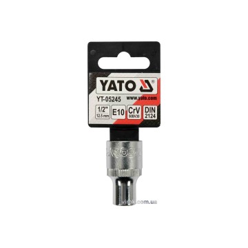 Головка торцева YATO : TORX E10, квадрат 1/2