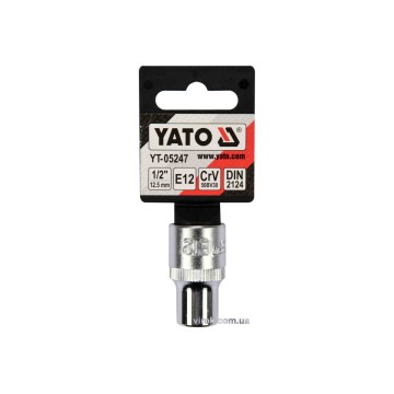 Головка торцева YATO : TORX E12, квадрат 1/2