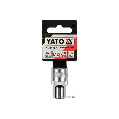 Головка торцева YATO : TORX E12, квадрат 1/2