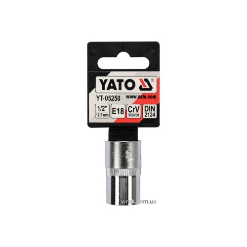 Головка торцева YATO : TORX E18, квадрат 1/2