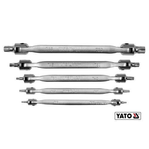 Набір ключів TORX 2-сторонніх на шарнірах YATO : Т15- Т60, Cr-V, 5 шт [20]