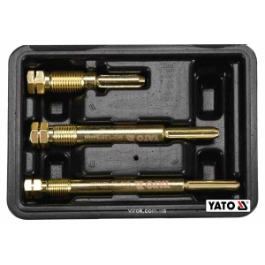 Набір для очистки гнізд свічок розжарювання YATO : M10 x 1 мм, M12 x 1.25 мм, Cr-V, 3 шт + кейс [10]