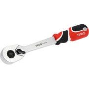 Тріщатка YATO: квадрат 1/2"(12,7 мм), L=256 мм, КМ до 1000 Nm, з прямою ручкою,90 зубів [10]