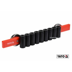 Рейка пластикова з магнітним кріпленням для 9 викруток YATO : 350 х 50 х 40 мм [6/24]