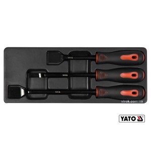 Набір скребків сталевих YATO : 25 x 220 мм, 10 x 270 мм, 25 x 310 мм, Cr-V, 3 шт [5/20]