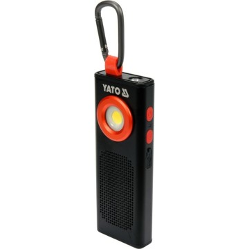 Ліхтар світлодіодний акумул. YATO Li-Po 3.7 В, 2000 mАГод, 500 Lm, динамік 3W Bluetooth(DW)
