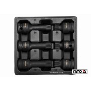 Набір насадок викруткових ударних YATO: SPLINE M14 M16 M18 квадрат 1/2". L= 43/78мм CrMo, 6 Од. [20]