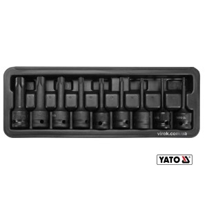 Набір насадок викруткових ударних YATO : TORX T20-T70. квадрат- 1/2