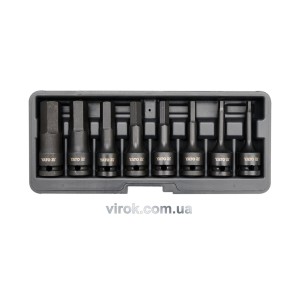 Набір насадок викруткових ударних YATO : HEX M6-M19. 6-гр. квадрат 1/2
