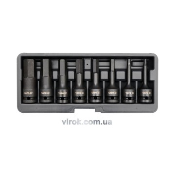 Набір насадок викруткових ударних YATO : HEX M6-M19. 6-гр. квадрат 1/2