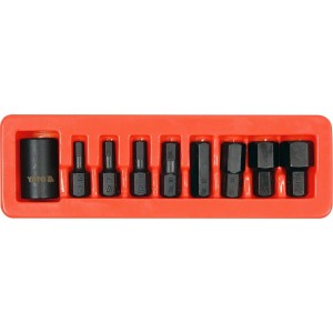 Набір насадок викруткових ударних YATO : HEX M6-M19 з 6-гран. шпинделем- 1/2