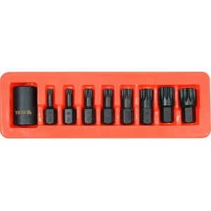Набір насадок викруткових ударних YATO : SPLINE M6-M18 + 6-гр адаптер 1/2