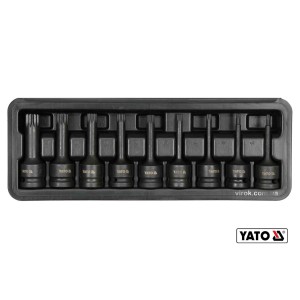 Набір насадок викруткових ударних YATO : SPLINE M4-M16. квадрат 1/2