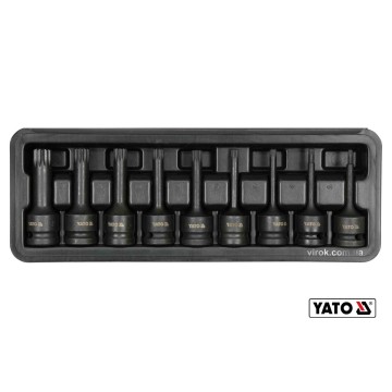Набір насадок викруткових ударних YATO : SPLINE M4-M16. квадрат 1/2