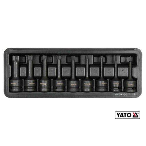 Набір насадок викруткових ударних YATO : SPLINE M4-M16. квадрат 1/2