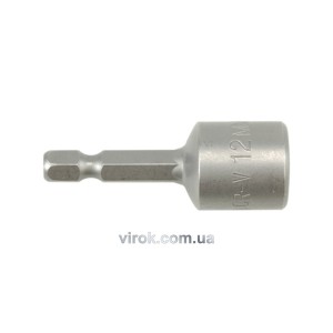 Насадка торцева магнітна 6-гранна YATO : HEX M12 x 48 мм, HEX Ø= 1/4