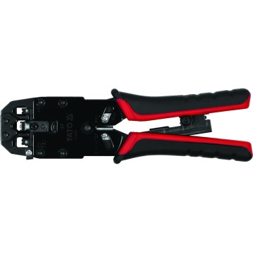 Кліщі для обтискання і зачистки кaбелів YATO : RJ45, RJ10, RJ11, L= 205 мм [10]