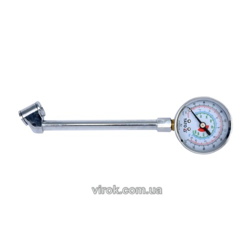 Манометр до коліс вантажних авто YATO : L= 140 мм, P= 0-15 Bar (220 PSI) [25/100]
