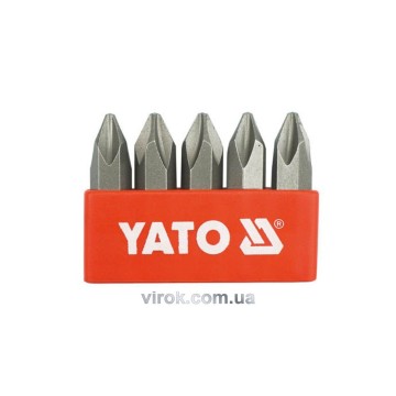 Викруткові вставки до ударних викруток YATO: хрестовий шліц: PH2 х 36 мм, HEX Ø= 5/16