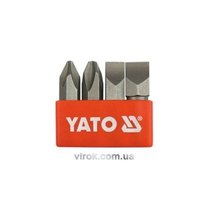 Викруткові вставки ударні YATO: хрест. і плаский шліци: PH2/3 і S8/10х36мм, HEX Ø= 5/16