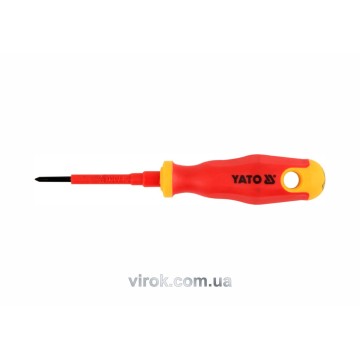 Викрутка хрестова діелектрична ізольована YATO : PH0 x 60 мм. VDE до 1000V [12/120]