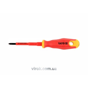 Викрутка хрестова діелектрична ізольована YATO : PH1 x 80 мм. VDE до 1000V [12/120]
