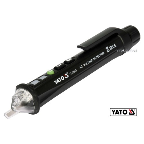Індикатор напруги мережі індуктивний безконтактн YATO: 12/48-1000 В, з ліхтарем, живл. 2 х ААА [120]
