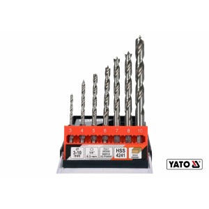 Свердла по дереву спіральні YATO: Ø3, 4, 5, 6, 7, 8, 10 мм, хвостовик- HEX 1/4