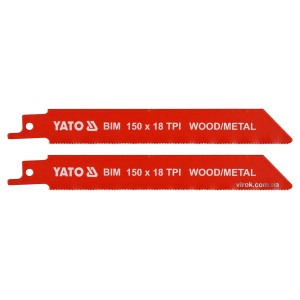 Полотна по дереву і металу, бі-металеві, до шаблевої пили YATO: l=150мм, h=1мм, 18 зубів/1