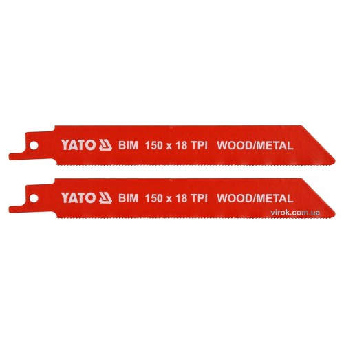 Полотна по дереву і металу, бі-металеві, до шаблевої пили YATO: l=150мм, h=1мм, 18 зубів/1