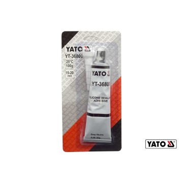 Клей-герметик силіконовий термо- і оливостійкий YATO сірий, в тюбику 85 г [12/144]