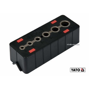 Шаблон для свердління отворів YATO : 4, 5, 6, 8, 10 і 12 мм, корпус з ABS-пластику [40]