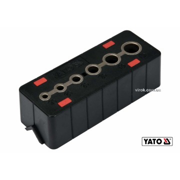 Шаблон для свердління отворів YATO : 4, 5, 6, 8, 10 і 12 мм, корпус з ABS-пластику [40]