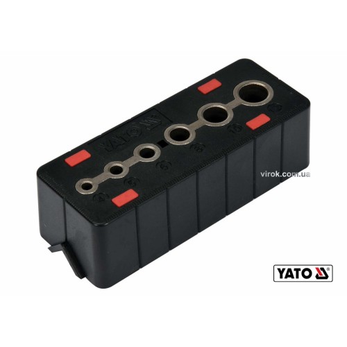 Шаблон для свердління отворів YATO : 4, 5, 6, 8, 10 і 12 мм, корпус з ABS-пластику [40]