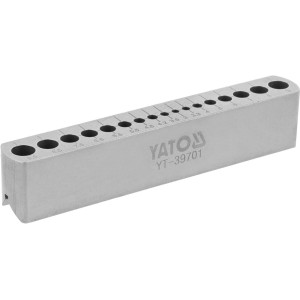 Шаблон напрямний для свердління отворів YATO 17 отв Ø= 3-9,5 мм, корпус з високо вуглец. сталі (HCS)