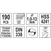 Свердла по металу титанові YATO : HSS-TiN Ø= 1-13 мм. компл. 190 шт [5/90]