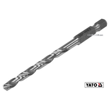 Свердло по металу YATO: HSS6542, Ø=4.8мм, HEX-1/4