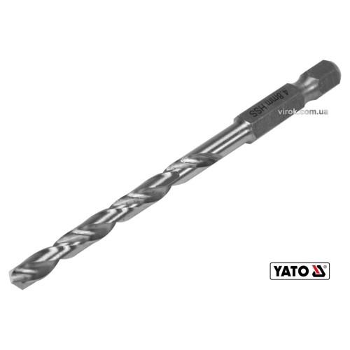 Свердло по металу YATO: HSS6542, Ø=4.8мм, HEX-1/4