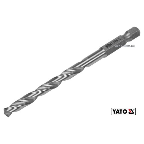 Свердло по металу YATO: HSS6542, Ø=5.5мм, HEX-1/4
