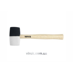 Молоток гумовий YATO 2-шаровий Ø= 50 мм з дерев. ручкою, m= 370 г, l= 300 мм [6/36]