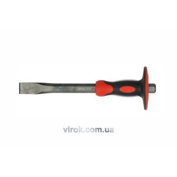 Зубило YATO плоске з захисною ручкою: l= 300 мм, b= 25 мм, Cr-V [4/24]