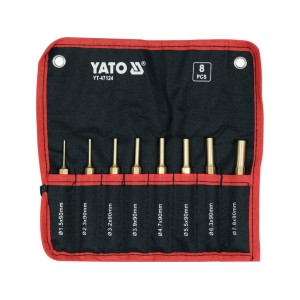 Пробійники латунні YATO: Ø= 1,5- 7,8 мм, l= 90 мм, компл. 8 шт [50]
