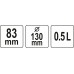 Ємність гумова для гіпсу YATO, об'єм- 0,5 л, Ø= 130 мм, H= 83 мм [20]