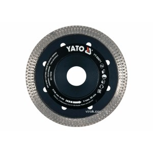 Диск відрізний алмазний по гресу, склу, кераміці YATO Ø=115x1.6x10x22.2 мм,в мокрому і сухому режимі