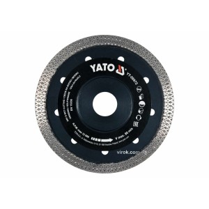 Диск відрізний алмазний YATO Ø= 125x1.6x10x22.2мм по гресу, склу, кераміці. мокрий/сухий різ[20/100]