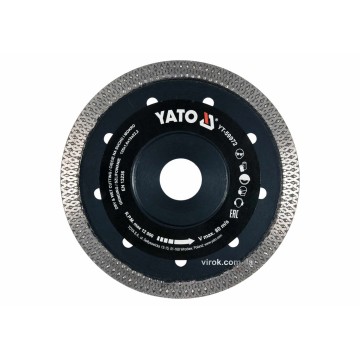 Диск відрізний алмазний YATO Ø= 125x1.6x10x22.2мм по гресу, склу, кераміці. мокрий/сухий різ[20/100]